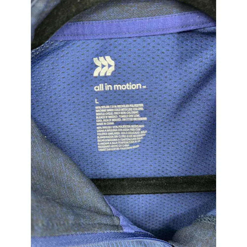 All in Motion Blue Quarter Zip Pullover Long Sleeve Shirt Large‎ Polyester - Picture 3 of 8